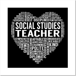 Social Studies Teacher Heart Posters and Art